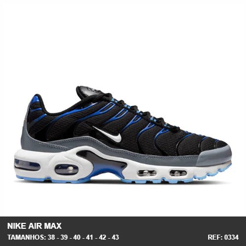 TENIS AIR MAX PLUS TN - PRETO AZUL BRANCO