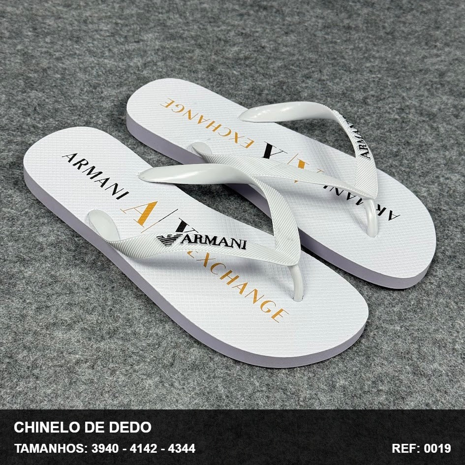 Chinelo de Dedo - Branco Dourado EA7-17