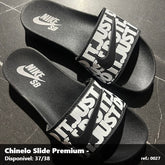 Chinelo Slide Nike Just do It - Preto detalhe Branco 59