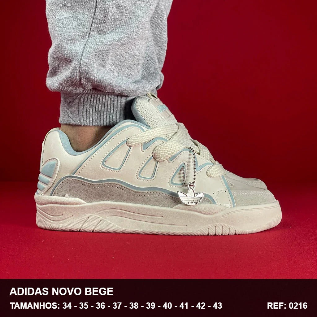 TENIS ADIDAS NOVO BEGE E AZUL
