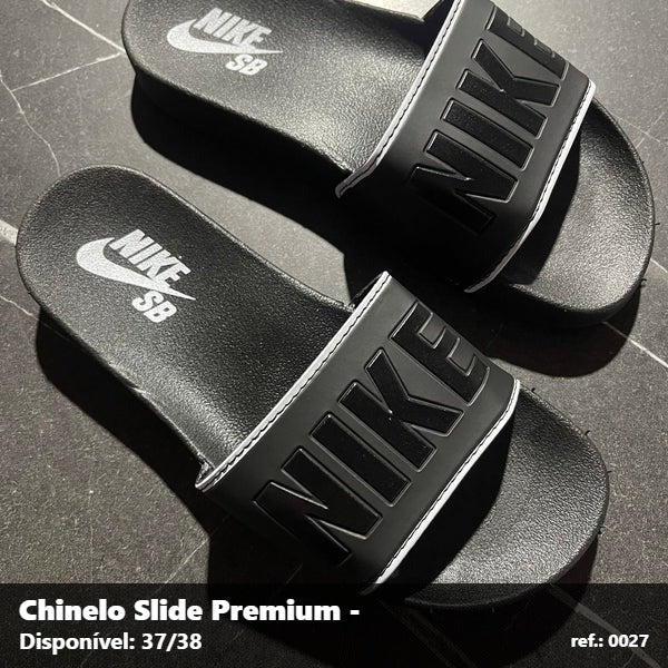 Chinelo Slide Nike - Preto detalhe Branco 06