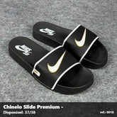 Chinelo Slide Nike SB - Preto Branco borda Amarela 33