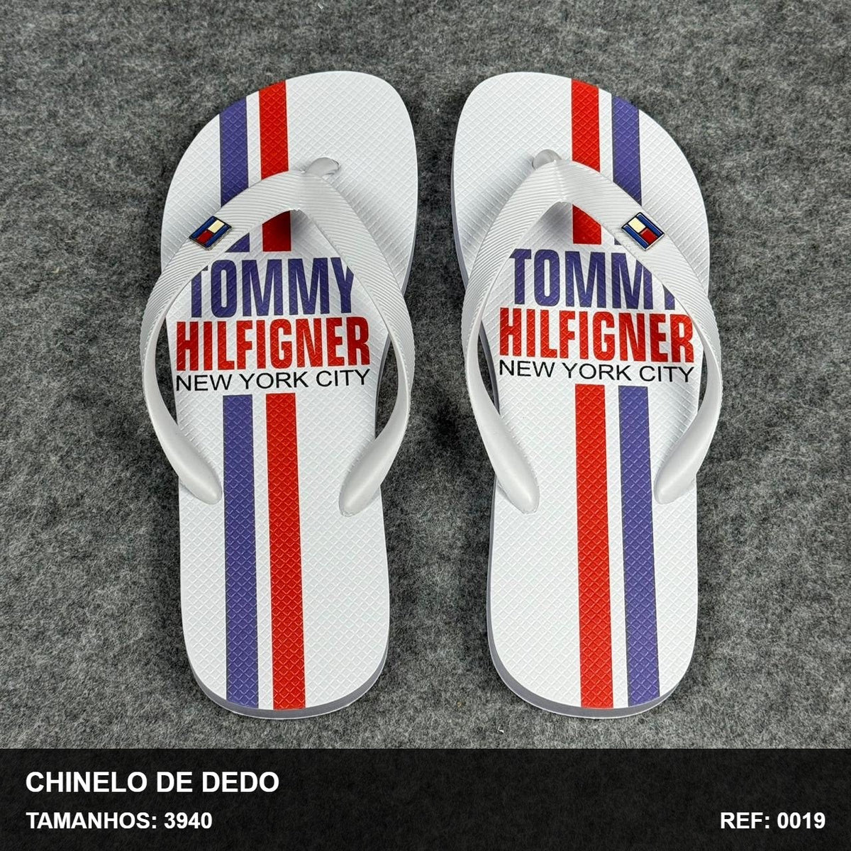 Chinelo de Dedo - Branco Listrado NY TMY-54