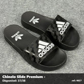 Chinelo Slide Adidas - Preto Branco Griff 17