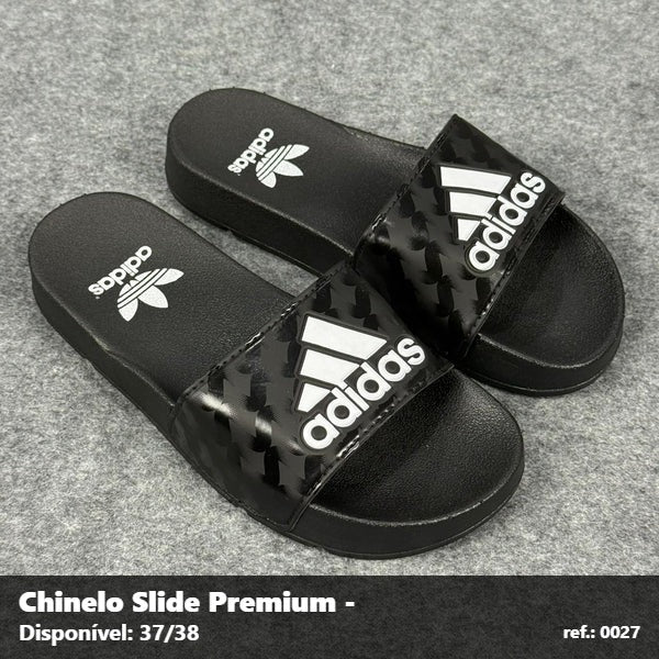 Chinelo Slide Adidas - Preto Branco Griff 17