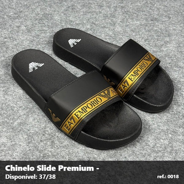 Chinelo Slide EA7 - Preto Dourado 03