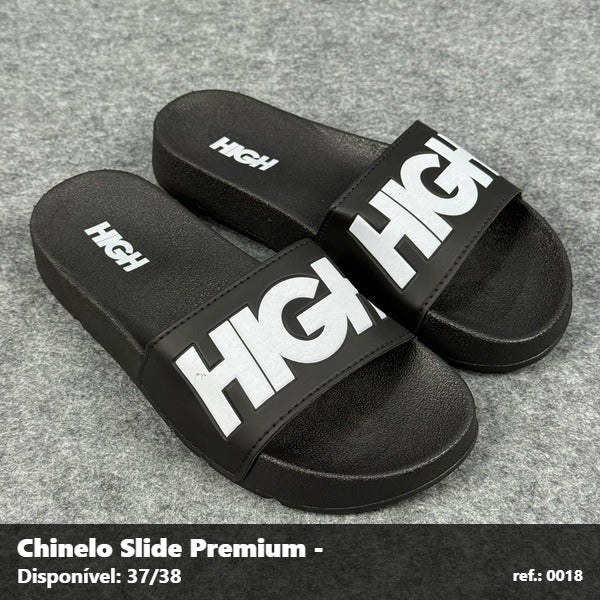 Chinelo Slide High - Preto Branco 02