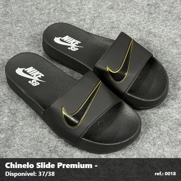 Chinelo Slide Nike SB - Preto detalhe Amarelo 08