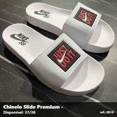 Chinelo Slide Nike Just do It - Branco Preto Vermelho 61