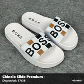 Chinelo Slide Hugo Boss - Branco detalhe Marrom Preto 07