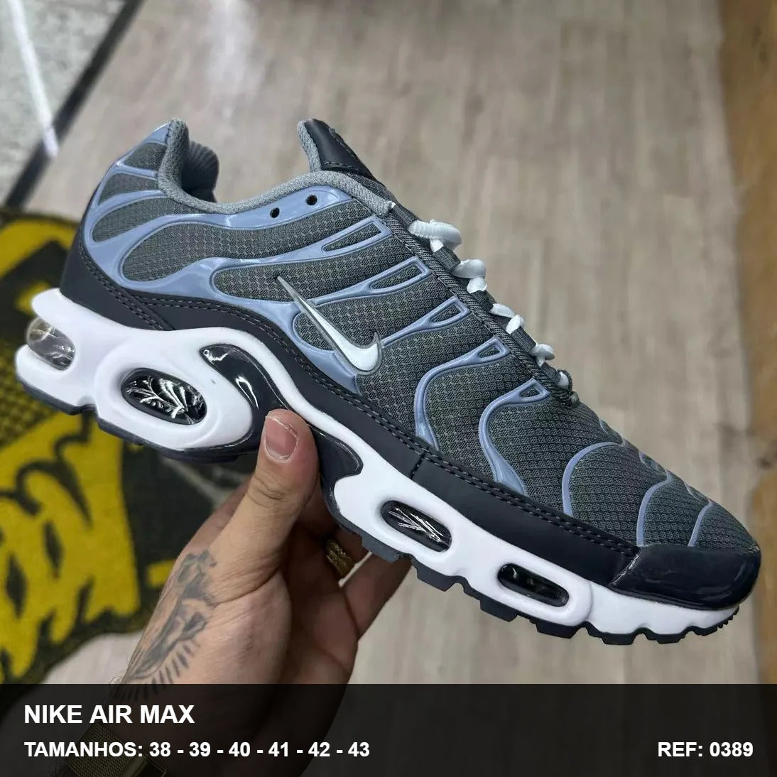TENIS NIKE AIR MAX PLUS TN - CINZA BRANCO