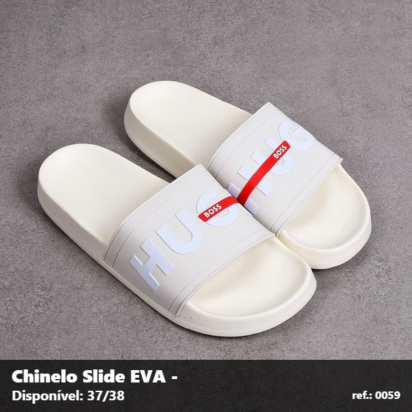 Chinelo Slide Hugo Boss - Bege detalhe Vermelho 12