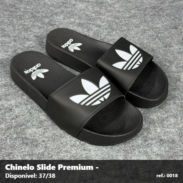 Chinelo Slide Adidas - Preto Branco 05