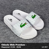 Chinelo Slide Lacoste - Branco detalhe Verde 05
