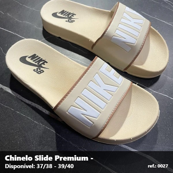 Chinelo Slide Nike SB - Bege detalhe Branco 34