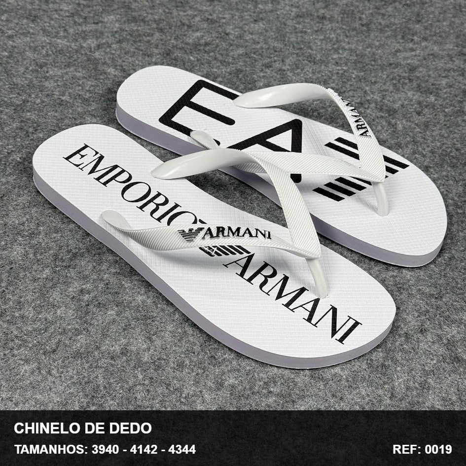 Chinelo de Dedo - Branco c Preto EA7-25