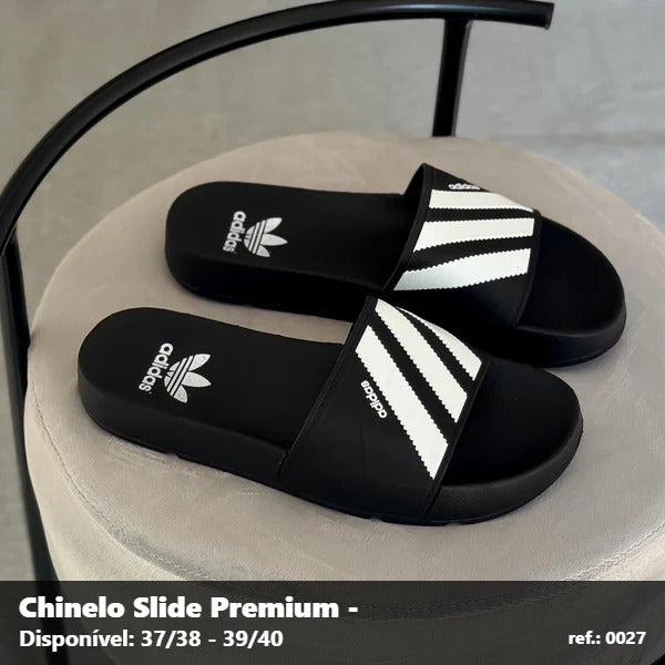 Chinelo Slide Adidas - Preto com Branco 03