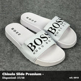 Chinelo Slide Hugo Boss - Branco Preto 17
