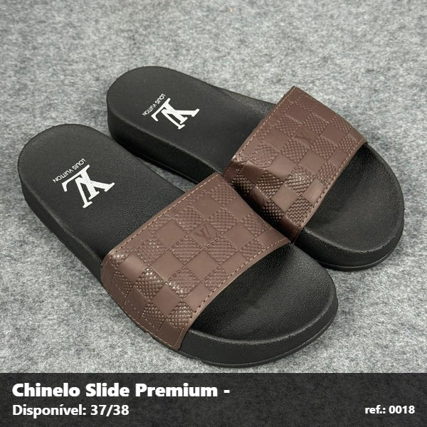 Chinelo Slide Louis Vouitton - Preto Marrom 09