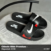 Chinelo Slide Nike SB - Preto Branco detalhe Vermelho 10