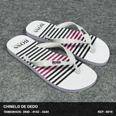 Chinelo de Dedo - Branco Listrado BOSS-28