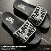 Chinelo Slide Nike SB Just do It - Preto Branco 11