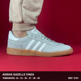 TENIS ADIDAS GAZELLE CINZA E BRANCO