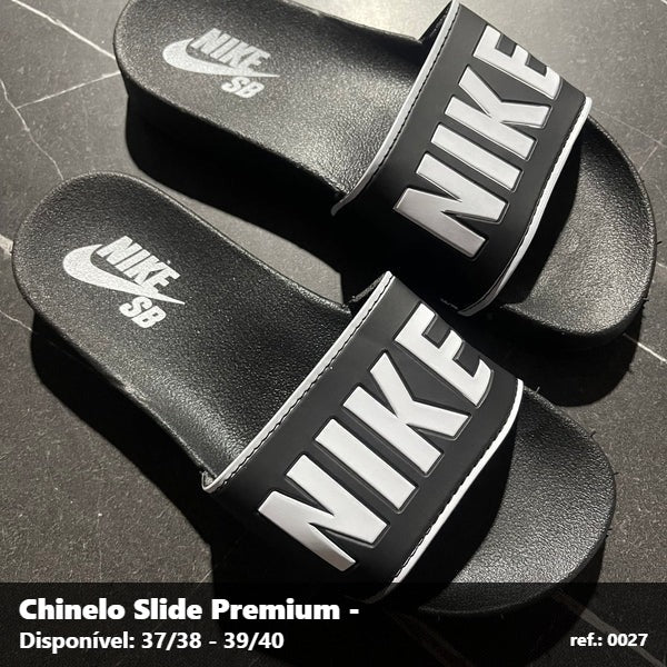 Chinelo Slide Nike SB - Preto Branco 12