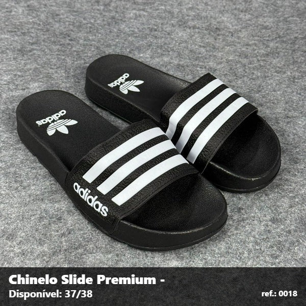 Chinelo Slide Adidas - Preto com listyra Braca 12