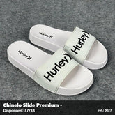 Chinelo Slide Hurley - Branco Preto 01
