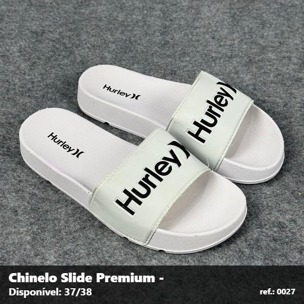 Chinelo Slide Hurley - Branco Preto 01