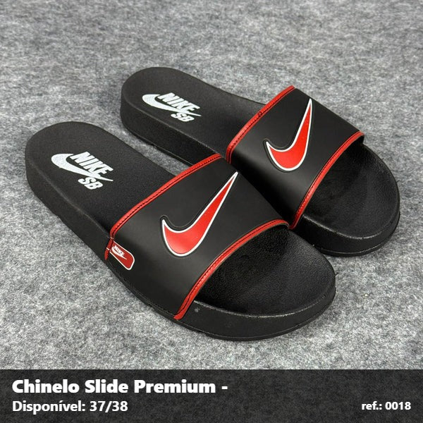 Chinelo Slide Nike SB - Preto Vermelho 13