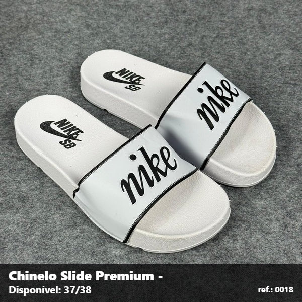 Chinelo Slide Nike SB - Branco no Preto 14
