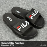 Chinelo Slide FILA - Preto Branco Vermelho 01