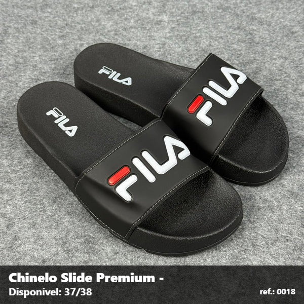 Chinelo Slide FILA - Preto Branco Vermelho 01