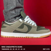 TENIS NIKE CINZA/PRETO DUNK SOLA AMARELO LOW COURO 07