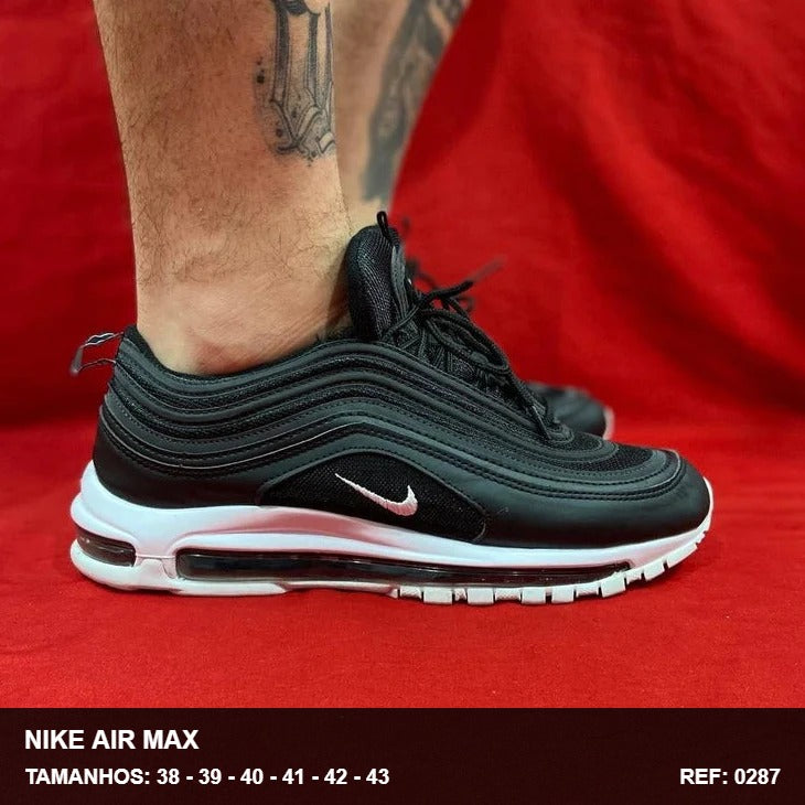 TENIS AIR MAX 97 PLUS - PRETO BRANCO REFLETIVO IMPORTADO