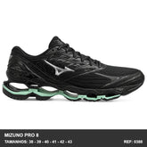 TENIS MIZUNO PRO 8 - PRETO VERDE AGUA
