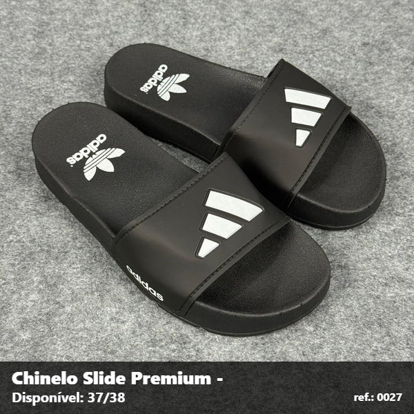 Chinelo Slide Adidas - Preto detalhe Branco 07