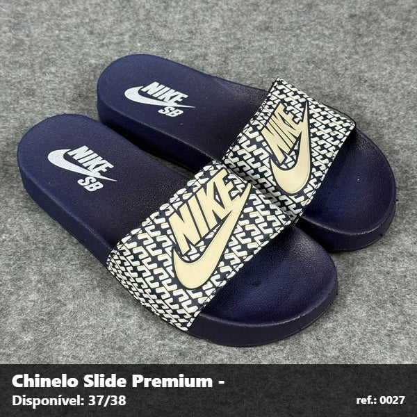 Chinelo Slide Nike SB - Azul detalhe Bege 43