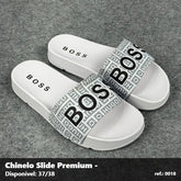 Chinelo Slide Hugo Boss - Branco Preto Cinza 09