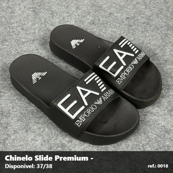 Chinelo Slide EA7 - Preto Branco 09