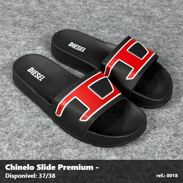 Chinelo Slide Diesel - Preto detalhe Vermelho 06